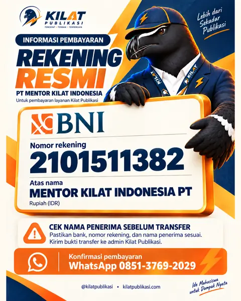 Rekening resmi BNI PT Mentor Kilat Indonesia