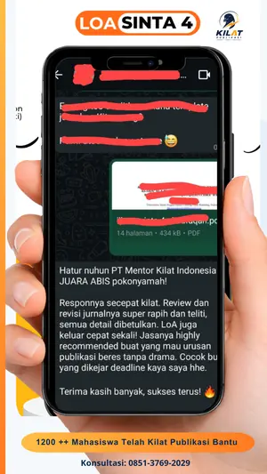 Testimoni chat klien Kilat Publikasi, LOA Sinta 4