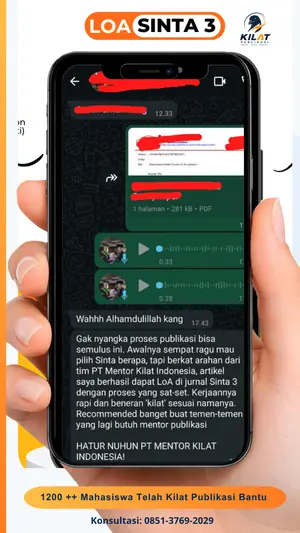 Testimoni chat klien Kilat Publikasi, LOA Sinta 3