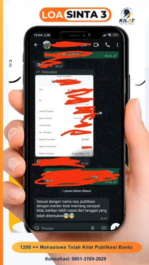 Testimoni chat klien Kilat Publikasi, LOA Sinta 3