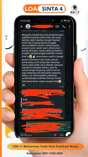 Testimoni chat klien Kilat Publikasi, LOA Sinta 4