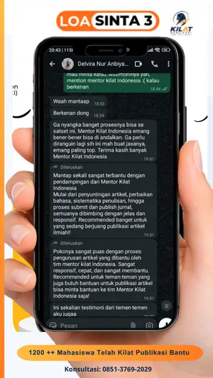 Testimoni chat klien Kilat Publikasi, LOA Sinta 3