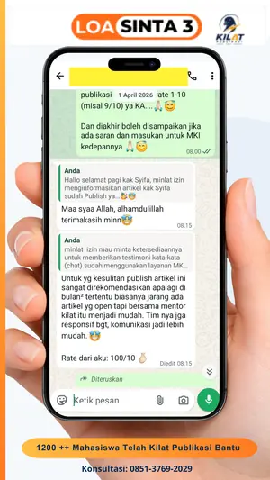 Testimoni chat klien Kilat Publikasi, LOA Sinta 3