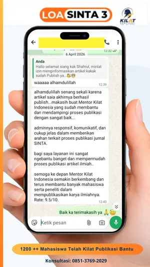 Testimoni chat klien Kilat Publikasi, LOA Sinta 3