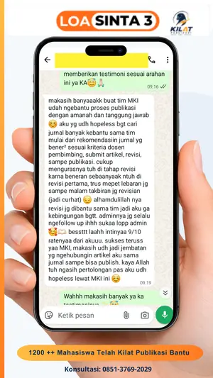 Testimoni chat klien Kilat Publikasi, LOA Sinta 3