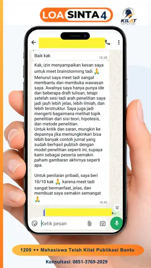 Testimoni chat klien Kilat Publikasi, LOA Sinta 4