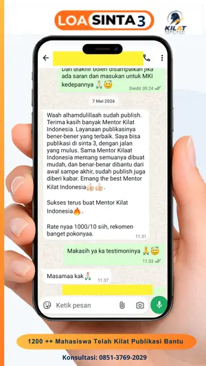 Testimoni chat klien Kilat Publikasi, LOA Sinta 3