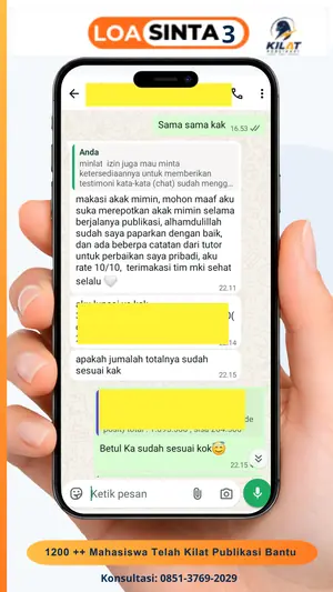 Testimoni chat klien Kilat Publikasi, LOA Sinta 3