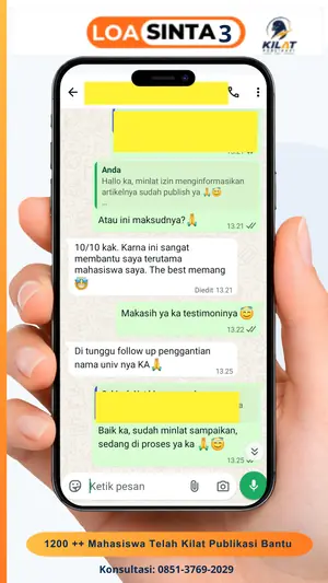 Testimoni chat klien Kilat Publikasi, LOA Sinta 3
