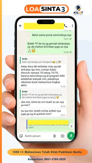 Testimoni chat klien Kilat Publikasi, LOA Sinta 3
