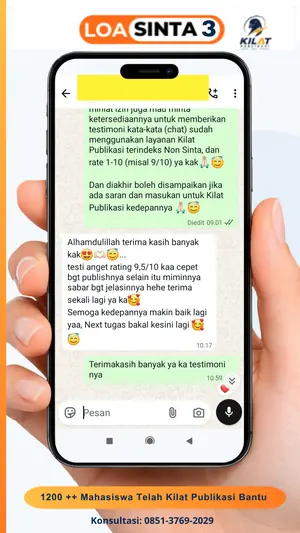 Testimoni chat klien Kilat Publikasi, LOA Sinta 3