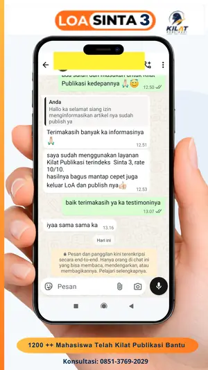 Testimoni chat klien Kilat Publikasi, LOA Sinta 3