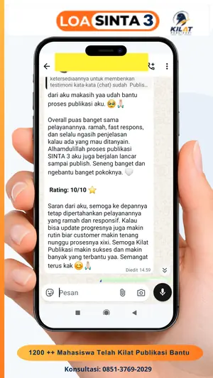 Testimoni chat klien Kilat Publikasi, LOA Sinta 3