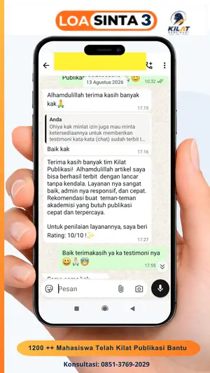 Testimoni chat klien Kilat Publikasi, LOA Sinta 3